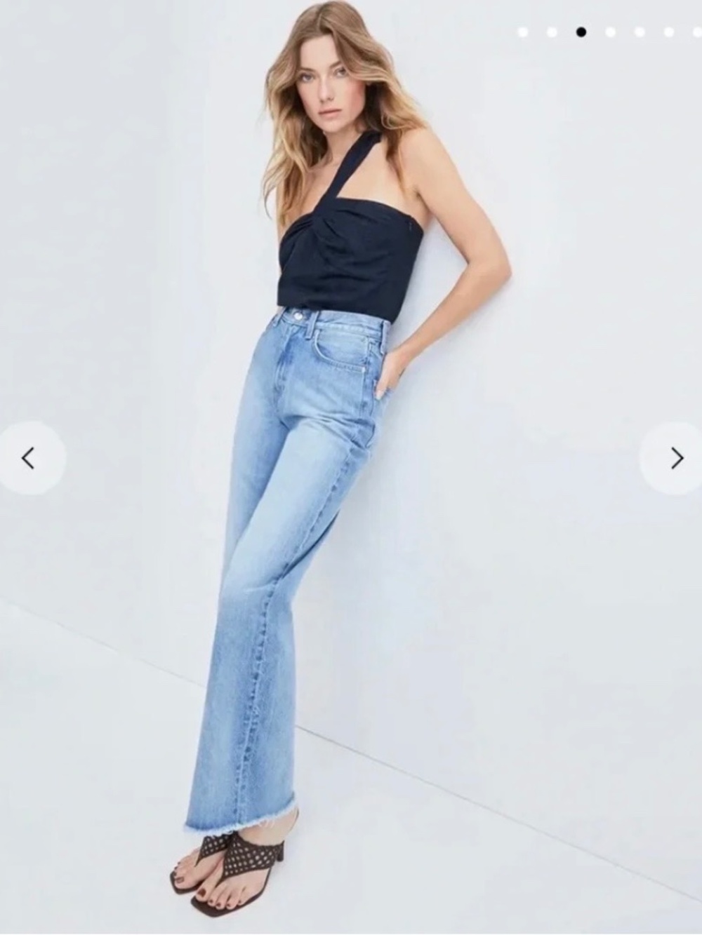 Veronica Beard Belinda One-Shoulder Jacquard Top Navy Ink Size 4